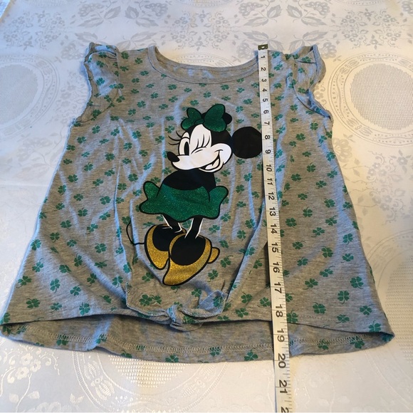 Disney Minnie Mouse Girls Size L T-Shirt Leprechaun Short Sleeves Front Tie-Up - Picture 8 of 14